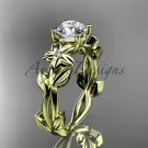 Moissanite Engagement Ring 14k yellow gold modern engagement ring ADLR424