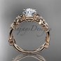 Moissanite Engagement Ring 14k rose gold modern engagement ring ADLR424