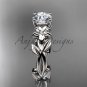 Moissanite Engagement Ring platinum modern engagement ring ADLR424