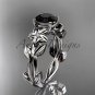 Black Diamond Engagement Ring 14k white gold modern engagement ring ADLR424