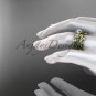 Leaf and Flower Wedding Sets 14k yellow gold modern engagement set ADLR424S