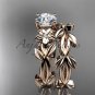 Leaf and Flower Wedding Sets 14k rose gold modern engagement set ADLR424S