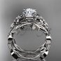 Leaf and Flower Wedding Sets platinum modern engagement set ADLR424S