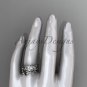 Leaf and Flower Wedding Sets platinum modern engagement set ADLR424S