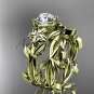 Moissanite Wedding Sets 14k yellow gold modern engagement set ADLR424S