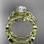 Moissanite Wedding Sets 14k yellow gold modern engagement set ADLR424S