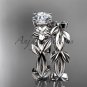 Moissanite Wedding Sets platinum modern engagement set ADLR424S