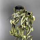 Black Diamond Wedding Sets 14k yellow gold modern engagement set ADLR424S