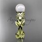 Pearl Engagement Rings 14kt yellow gold modern Flower engagement ring AP424