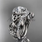 Celtic Wedding Ring Sets White Gold Diamond Celtic Trinity Knot Bridal Set CT7300S