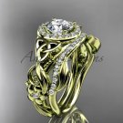 Celtic Wedding Ring Sets yellow Gold Diamond Celtic Trinity Knot Bridal Set CT7300S