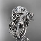 Celtic Wedding Ring Sets platinum Charles & Colvard Forever One Moissanite Bridal Set CT7300S
