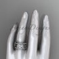 Celtic Two Band Engagement Ring for Women platinum Diamond Celtic Trinity Knot Bridal Set CT7300S