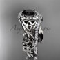 Black Diamond Celtic Wedding Ring Sets White Gold Floral Bridal Set CT7300S