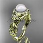 14kt yellow gold diamond pearl unique engagement ring AP300