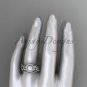 Platinum diamond pearl unique engagement ring AP300