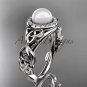 Pearl and Diamond Rings Celtic Trinity Knot Diamond 14kt White Gold Engagement Ring CTP7300
