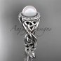 Pearl and Diamond Rings Celtic Trinity Knot Diamond 14kt rose Gold Engagement Ring CTP7300