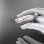 Pearl and Diamond Rings Celtic Trinity Knot Diamond 14kt rose Gold Engagement Ring CTP7300