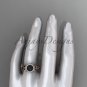 Black Pearl Diamond Rings Triquetra Celtic Diamond 14kt rose Gold Halo Engagement Ring CTBP7300