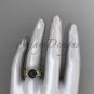 Black Pearl and Diamond Engagement Rings Unique Yellow gold Wedding Ring ABP326