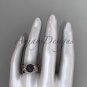 Unique rose gold Wedding Sets Black Pearl and Diamond Engagement Rings ABP326S