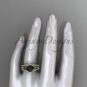 Black Cultured Pearl Celtic Engagement Ring Yellow Gold Diamond Irish Trinity Knot CTBP7317S
