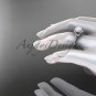 Irish Pearl Engagement Rings White Gold Diamond Celtic Trinity Knot Wedding Ring CTP7317