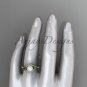 Irish Pearl Engagement Rings Yellow Gold Diamond Celtic Trinity Knot Wedding Ring CTP7317