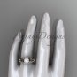 Pearl Celtic Wedding Set Rose Gold Diamond Irish Trinity Knot Engagement Ring CTP7317S