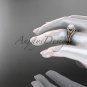 Pearl Celtic Double Band Engagement Rose Gold Diamond Irish Trinity Knot CTP7317S