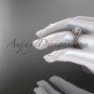 Vintage halo engagement rings 14kt rose gold diamond unique wedding set ADER95S