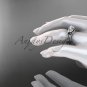 Butterfly ring 14kt white gold diamond unique wedding ring set ADLR514S
