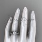 Moissanite Butterfly 14kt ring white gold diamond unique wedding ring set ADLR514S