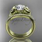 Moissanite Butterfly 14kt ring yellow gold diamond unique wedding ring set ADLR514S