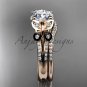 Moissanite Butterfly 14kt ring rose gold diamond unique wedding ring set ADLR514S