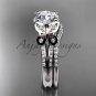 Moissanite Butterfly Platinum gold diamond unique wedding ring set ADLR514S