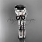 Black Diamond Butterfly ring platinum diamond unique wedding ring set ADLR514S