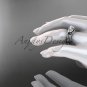 Double rings wedding set 14kt white gold Moissanite butterfly engagement ring ADLR514S