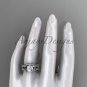 Double rings wedding set platinum Moissanite butterfly engagement ring ADLR514S