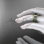 Double rings wedding set 14kt yellow gold Black Diamond butterfly engagement ring ADLR514S