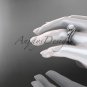 Cultured Pearl Wedding Set platinum Diamond Leaf Engagement Ring AP317S