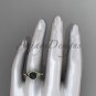 Black Cultured Pearl Engagement Rings 14kt Yellow Gold Diamond Leaf Wedding Ring ABP317