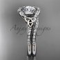 Diamond celtic trinity knot wedding Set, 14kt white gold irish engagement ring CT7317S