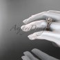 Moissanite celtic trinity knot wedding Set, 14kt rose gold irish diamond engagement ring CT7317S