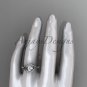 Irish wedding ring Set, 14kt white gold Diamond celtic trinity knot engagement ring CT7317S