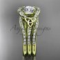 Irish celtic wedding ring Set, 14kt yellow gold moissanite trinity knot engagement ring CT7317S