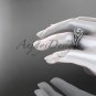 Irish celtic wedding ring Set, 14kt White gold moissanite trinity knot engagement ring CT7317S