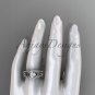 Irish celtic wedding ring Set, 14kt White gold moissanite trinity knot engagement ring CT7317S
