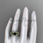 Irish celtic wedding ring Set, 14kt yellow gold Black Diamond trinity knot engagement ring CT7317S